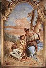 Giovanni Battista Tiepolo Famous Paintings - Angelica Carving Medoro's Name on a Tree